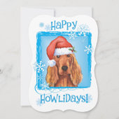 Happy Howlidays Irish Setter Feestdagenkaart (Voorkant)