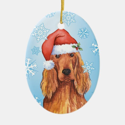 Happy Howlidays Irish Setter Keramisch Ornament (Voorkant)
