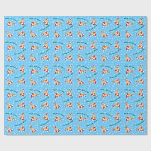 Happy Howlidays Irish Terrier Wrapping Paper Cadeaupapier (Vlak)