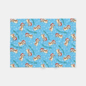 Happy Howlidays Jack Russell Terrier Fleece Deken (Voorkant (Horizontaal))