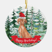 Happy Howlidays Keramisch Ornament (Voorkant)