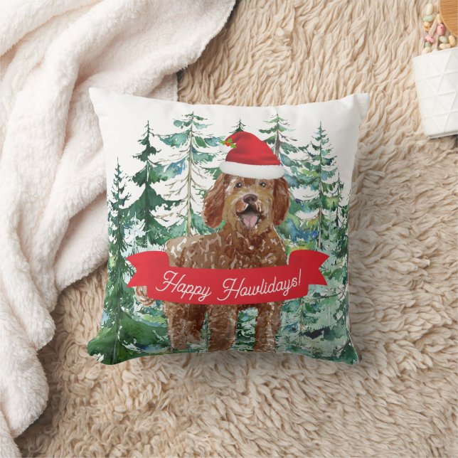 Happy Howlidays Labradoodle Dog Kussen (Deken)