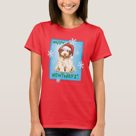 Happy Howlidays Lagotto Romagnolo T-Shirt (Devant)