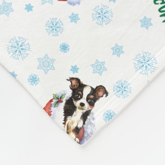 Happy Howlidays Long Coat Chihuahua Fleece Blanket (Hoek)