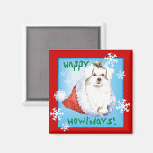 Happy Howlidays Maltese Magneet (Voorkant / Achterkant)
