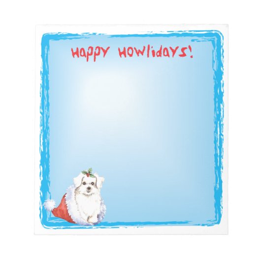 Happy Howlidays Maltese Notitieblok (Voorkant)