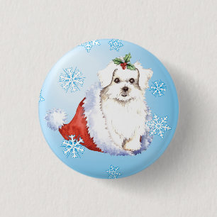 Happy Howlidays Maltese Ronde Button 3,2 Cm