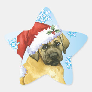 Happy Howlidays Mastiff Ster Sticker