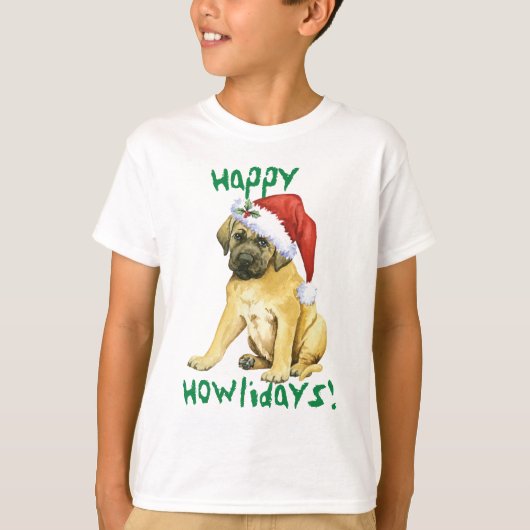 Happy Howlidays Mastiff T-Shirt (Devant)