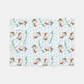 Happy Howlidays Mini Bull Terrier Fleece Deken (Voorkant (Horizontaal))