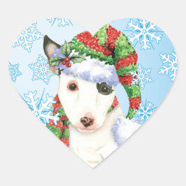 Happy Howlidays Mini Bull Terrier Hart Sticker