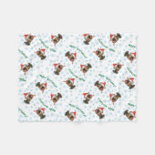 Happy Howlidays Miniature Pinscher Fleece Deken (Voorkant (Horizontaal))