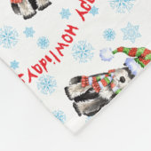 Happy Howlidays Miniature Schnauzer Fleece Deken (Hoek)