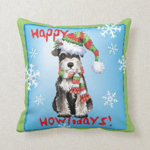 Happy Howlidays Miniature Schnauzer Kussen