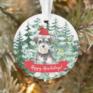 Happy Howlidays Miniatuur Schnauzer Dog Kerstmis Ornament