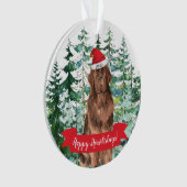 Happy Howlidays Newfoundland Dog Kerstmis Ornament (voorkant)