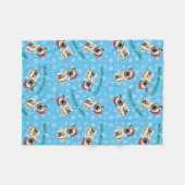 Happy Howlidays Noorse Elkhound Fleece Blanket Deken (Voorkant (Horizontaal))