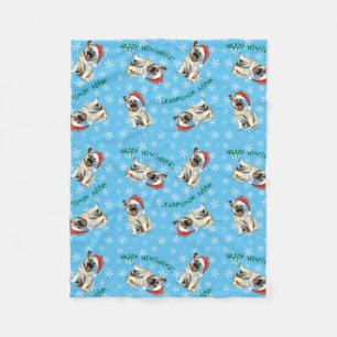 Happy Howlidays Noorse Elkhound Fleece Blanket Deken