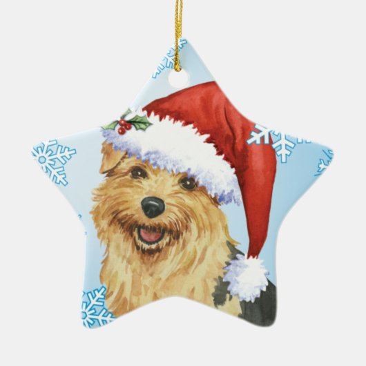 Happy Howlidays Norfolk Terrier Keramisch Ornament (Voorkant)
