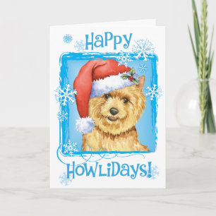 Happy Howlidays Norwich Terrier Feestdagen Kaart