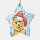 Happy Howlidays Norwich Terrier Keramisch Ornament (Links)