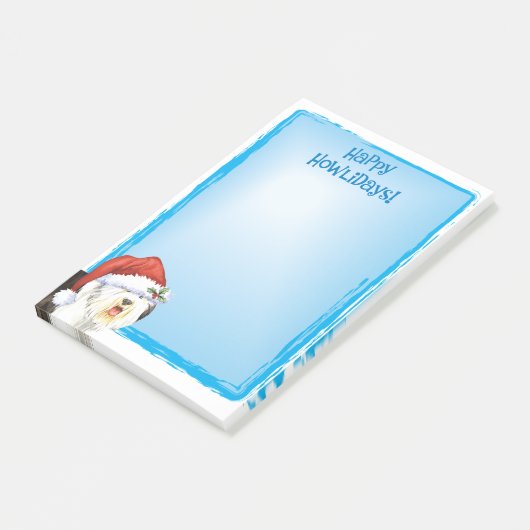Happy Howlidays Old English Sheepdog Post-it® Notes (Schuin)