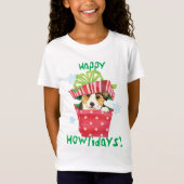 Happy Howlidays Pembroke Welsh Corgi T-Shirt (Voorkant)