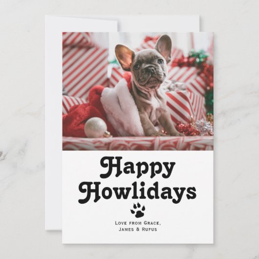 Happy Howlidays Pet Dog Kerstmis Feestdagenkaart (Voorkant)