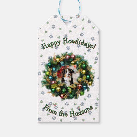 Happy Howlidays Photo Card Cadeaulabel (Voorkant)