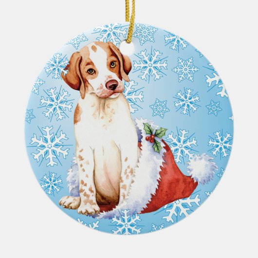 Happy Howlidays Pointer Ceramic Ornament (Voorkant)