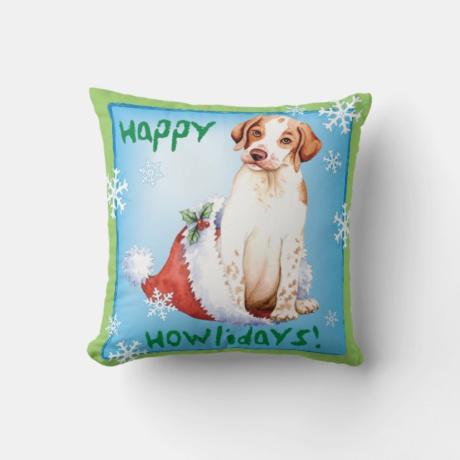 Happy Howlidays Pointer Sierkussen (Voorkant)