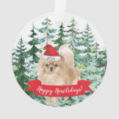 Happy Howlidays Pomeranian Dog Kerstmis Ornament (voorkant)
