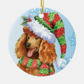 Happy Howlidays Poodle Keramisch Ornament (Voorkant)