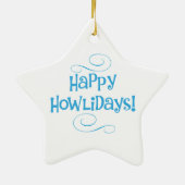 Happy Howlidays Puli Keramisch Ornament (Achterkant)