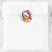 Happy Howlidays Pyrenean Shepherd Ronde Sticker (Tas)