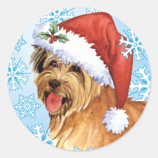 Happy Howlidays Pyrenean Shepherd Ronde Sticker (Voorkant)
