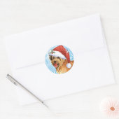 Happy Howlidays Pyrenean Shepherd Ronde Sticker (Envelop)