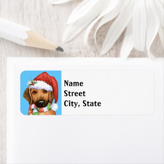 Happy Howlidays Rhodesian Ridgeback Label (Insitu)