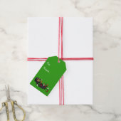 Happy HOWLidays Schattige Dachshund Kerst Cadeaulabel (Met Touw)