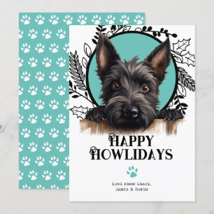 Happy Howlidays Scottish Terrier Dog Kerstmis Feestdagenkaart