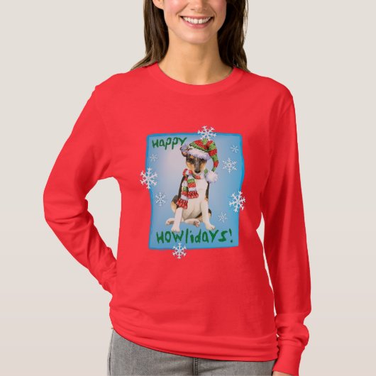 Happy Howlidays Smooth Collie T-shirt (Voorkant)