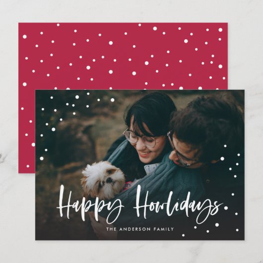 Happy Howlidays Snow Stippen Dog | Pet (Voorkant / Achterkant)