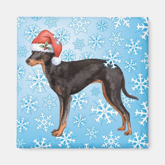 Happy Howlidays Speelgoed Manchester Terrier Magneet (Voorkant)