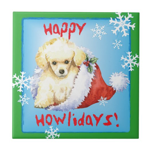 Happy Howlidays Speelgoed Poodle Tegeltje (Voorkant)