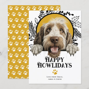Happy Howlidays Spinone Italiano Dog Kerstmis Feestdagenkaart