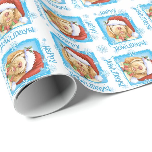 Happy Howlidays Spinone Italiano Wrapping Paper Cadeaupapier (Rol Hoek)