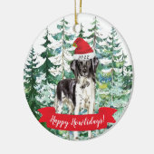 Happy Howlidays Stabyhoun Dog Keramisch Ornament (Links)