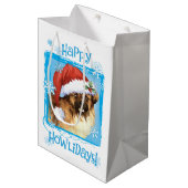 Happy Howlidays Tibetaans Spaniel Medium Cadeauzakje (Voorkant Gekanteld)