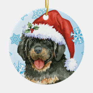 Happy Howlidays Tibetan Mastiff Keramisch Ornament