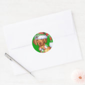 Happy Howlidays Vizsla Ronde Sticker (Envelop)